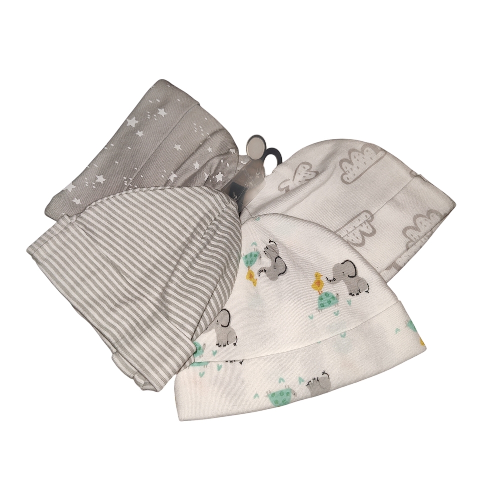Adorable Baby Hat Set - Gray and White